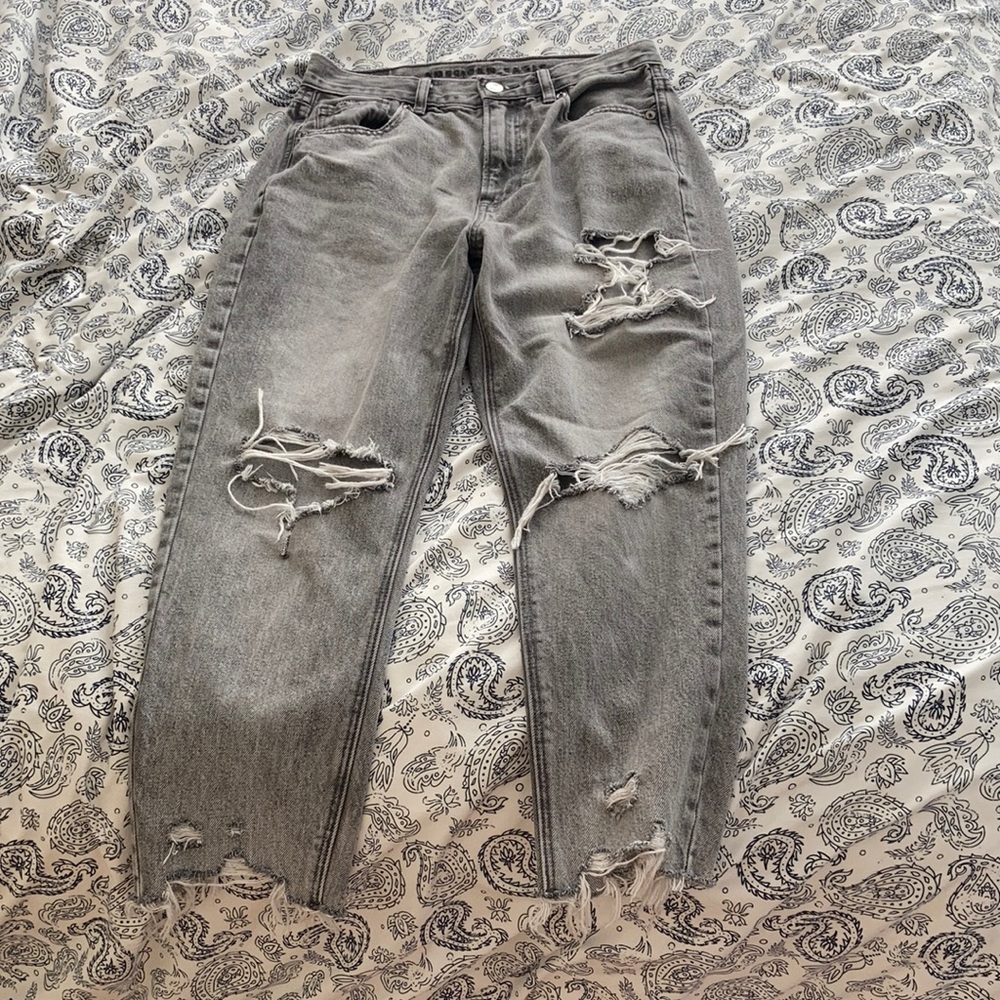 Grey Mom Jeans